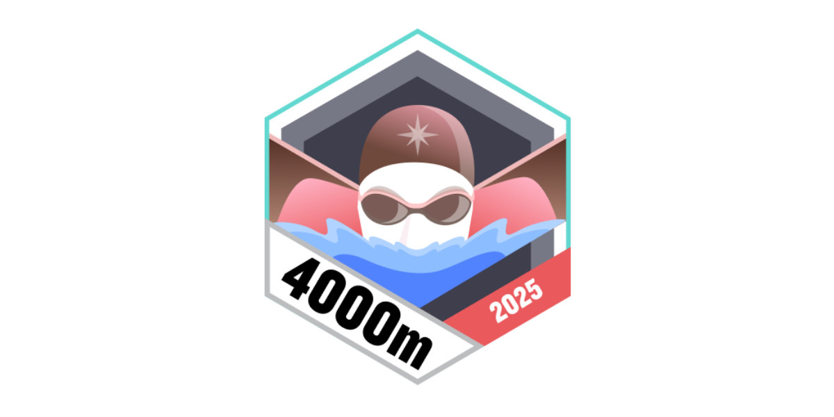 Garmin Badges Februar 2025 4000 m schwimmer