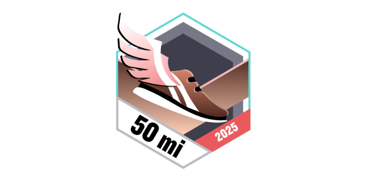 Garmin Badges Februar 2025 50 Meilen laufen