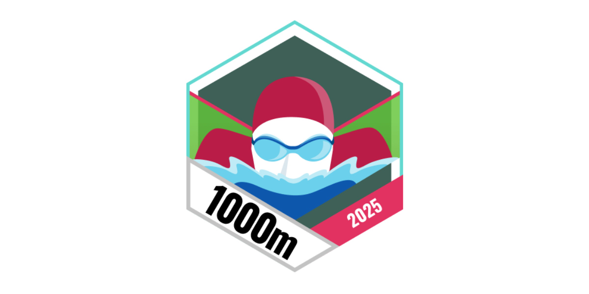 Garmin Badge Mai 2025 1000 Meter schwimmen