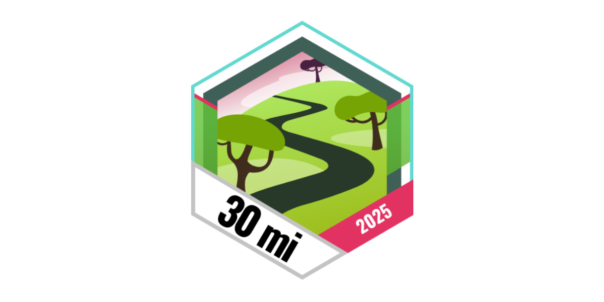 Garmin Badge Mai 2025 30 Meilen gehen