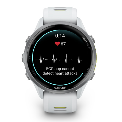 Garmin Forerunner 970 in weiß mit EKG Funktion auf dem Display