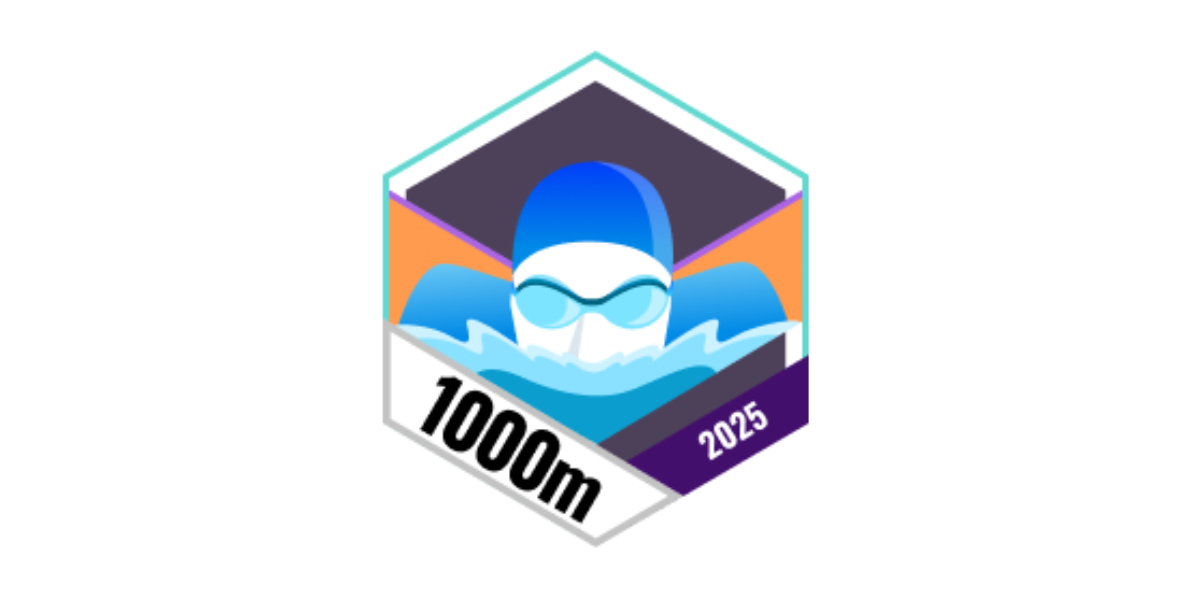 Garmin Badges Juli 2025 1000 Meter schwimmen