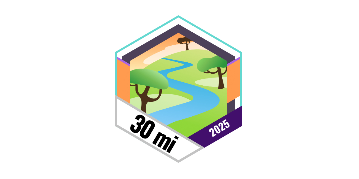 Garmin Badges Juli 2025 30 Meilen gehen