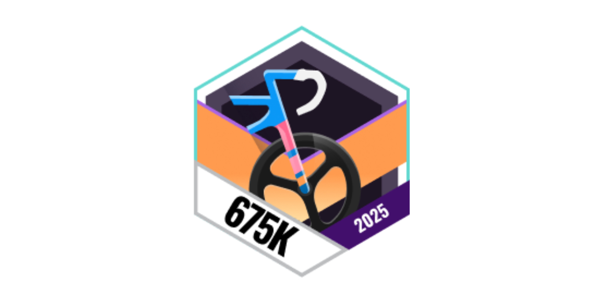 Garmin Badges Juli 2025 675 Kilometer Radfahren