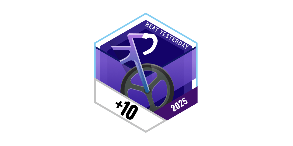 Garmin Badges Juli 2025 Beat Yesterday Bike +10
