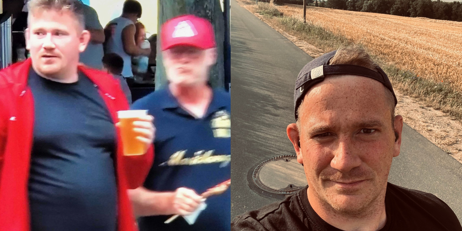 Hannes vor und nach seiner Challenge