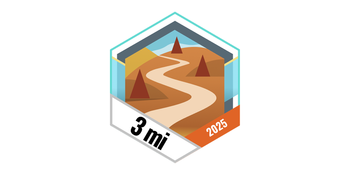 3 Meilen Gehen im Oktober.